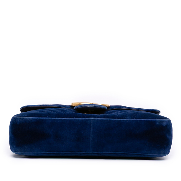 Pre-Loved Gucci Medium GG Marmont Matelasse Velvet Flap Crossbody - Picture 3 of 11